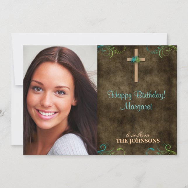 Christian Birthday Party Photo I can do all things Invitation (Front)