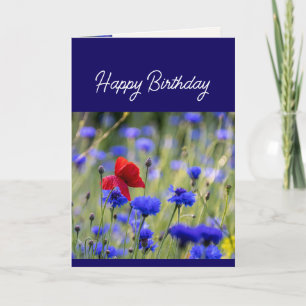 Christian Birthday Wild Flower Garden Floral Holiday Card