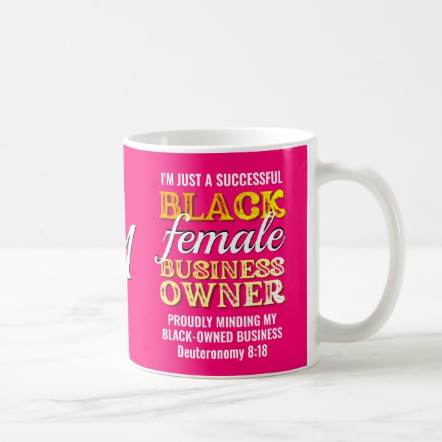 Christian BLACK FEMALE BUSINESS OWNER Monogram Coffee Mug (Right)