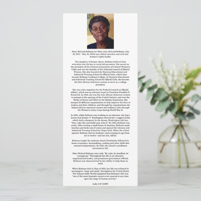 Christian Black History Card (Standing Front)