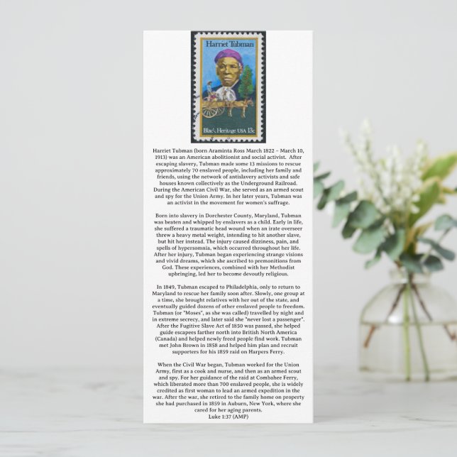 Christian Black History Card (Standing Front)