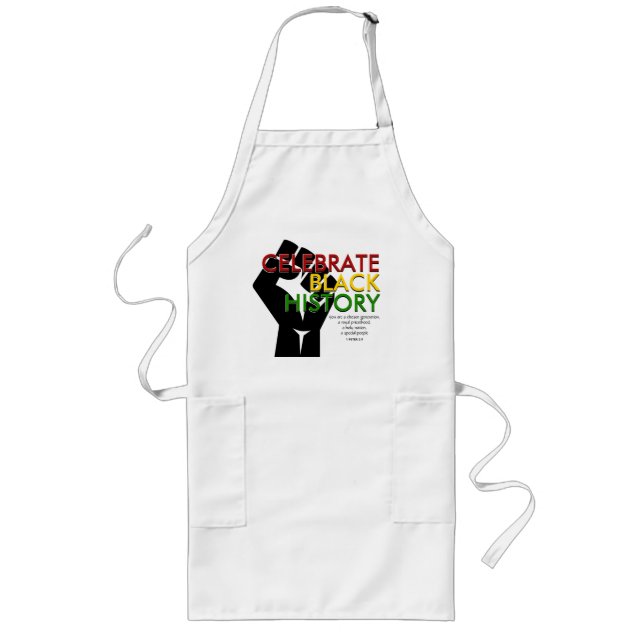 Christian BLACK HISTORY MONTH Scripture Bible Long Apron (Front)