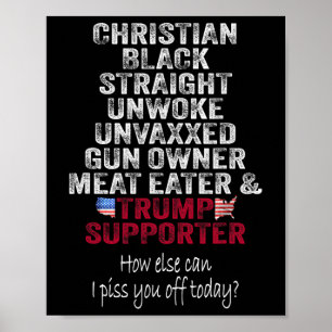 Christian Black Straight Trump Supporter Unwoke Un Poster