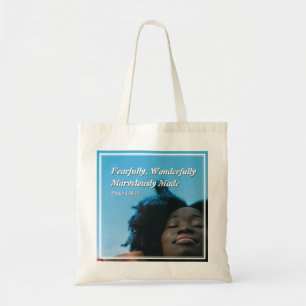 Christian Black Woman FEARFULLY WONDERFULLY MADE Tote Bag