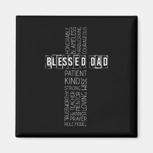 Christian Blessed Dad Cross Fathers Day Magnet
