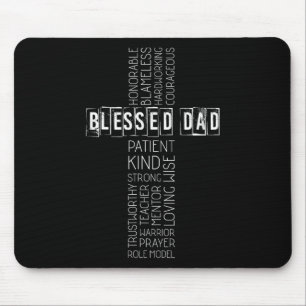 Christian Blessed Dad Cross Fathers Day Mouse Pad