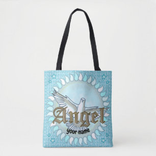 Christian Blue Angel Dove Tote Bag