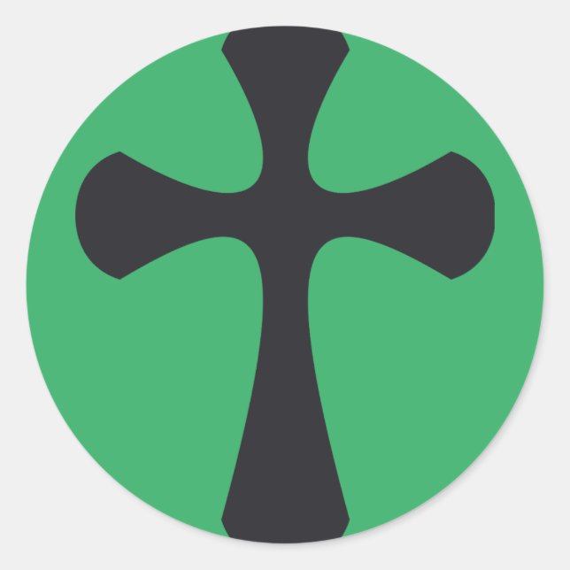 Christian blue cross classic round sticker (Front)