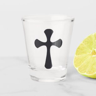 Christian blue cross shot glass