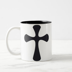 Christian blue cross Two-Tone coffee mug