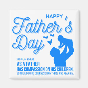 Christian Blue Father's Day Psalm 103:13 Bible Magnet