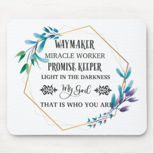 Christian Blue Floral Wreath   Mouse Pad