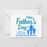 Christian Blue Happy Father's Day Proverbs 20:7