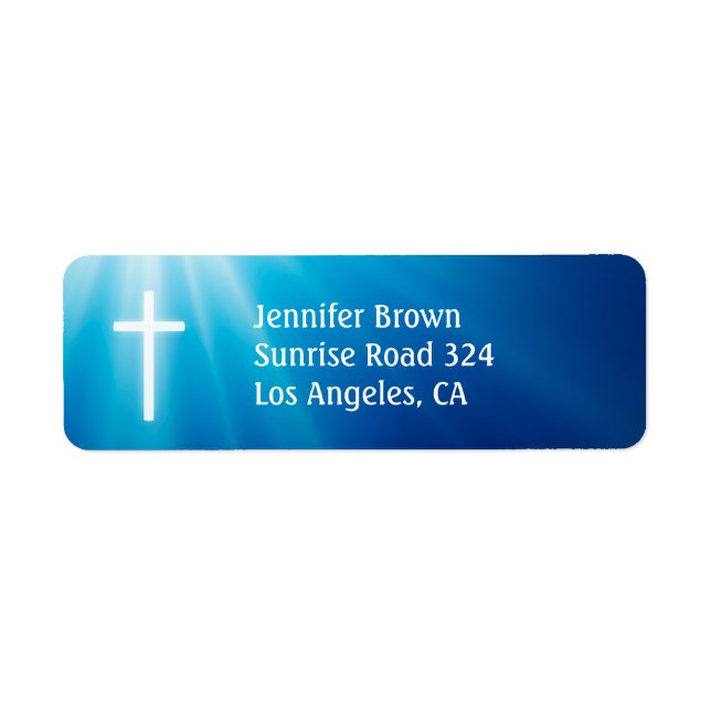 Christian | Blue Rays Return Address Label (Front)