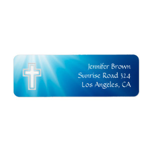 Christian Blue Rays Return Address Label