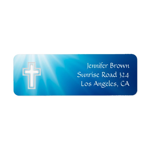 Christian | Blue Rays Return Address Label (Front)