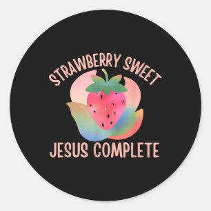 Christian Boho Strawberry Sweet Jesus Complete Fru Classic Round Sticker