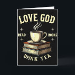 Christian Bookworm Love God Read Books Drink Tea  Card<br><div class="desc">Christian Bookworm Love God Read Books Drink Tea</div>