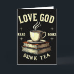 Christian Bookworm Love God Read Books Drink Tea  Card<br><div class="desc">Christian Bookworm Love God Read Books Drink Tea</div>