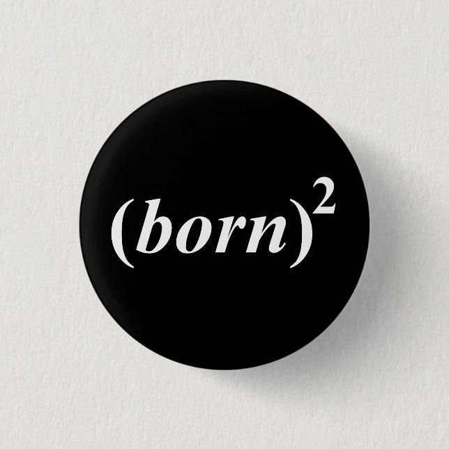 Christian "born again" 3 cm round badge (Front)