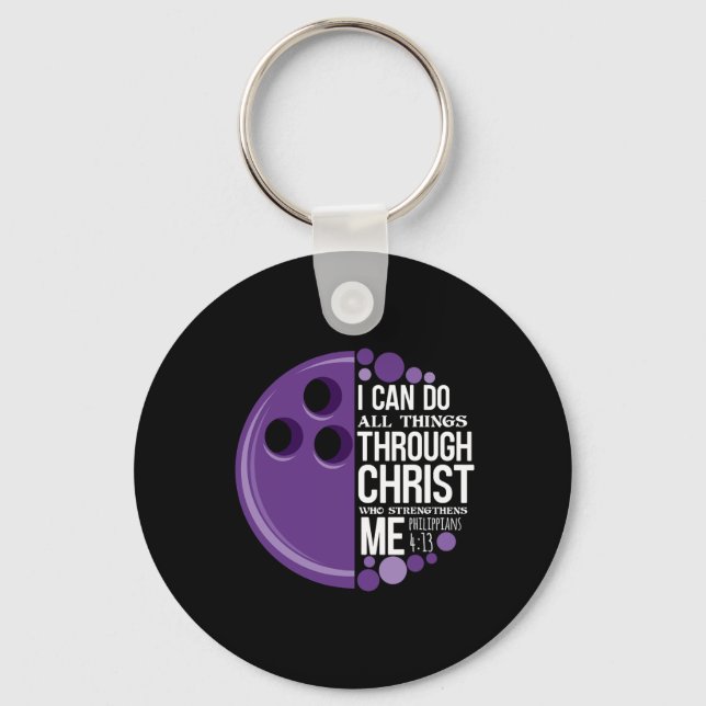 Christian Bowling Funny Personalised Team Gift For Key Ring (Front)