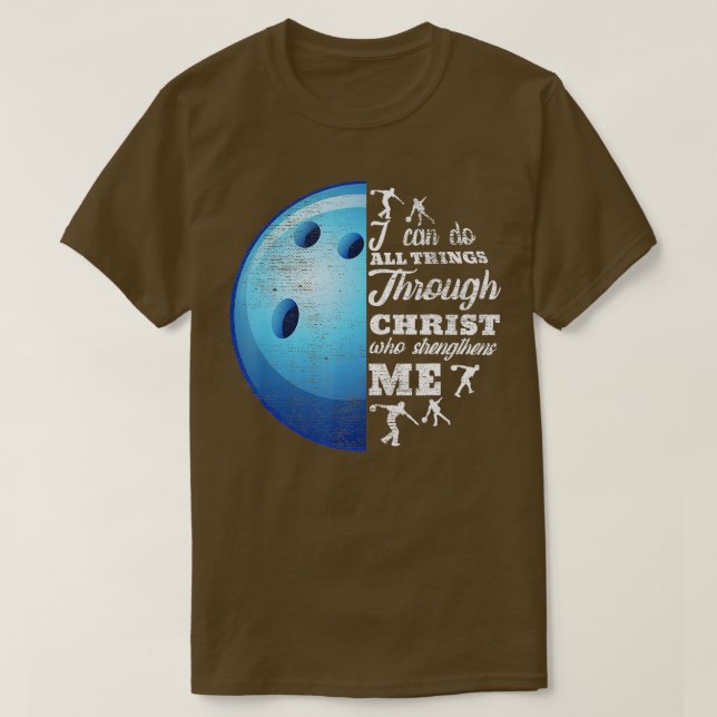 Christian Bowling Funny Personalised Team Gift For T-Shirt (Design Front)