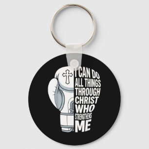 Christian Boxing Glove Philippians Key Ring