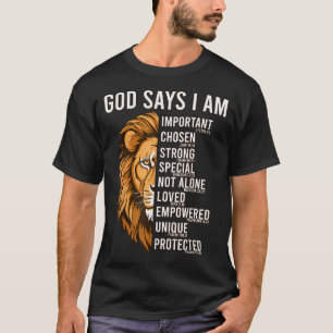 Christian Boys God Says I Am Toddler Jesus Lion Ju T-Shirt