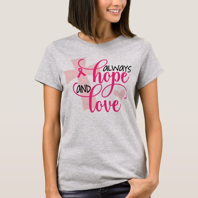 Christian Breast Cancer Awareness with Scripture T-Shirt (Front)