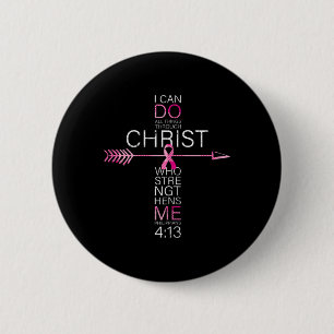 Christian Breast Cancer Cross Religious Bible Vers 6 Cm Round Badge
