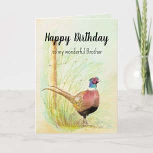 Christian  Brother Birthday Pheasant Gamebird Holiday Card