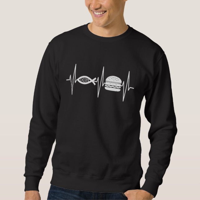 Christian Burger Ichthys Jesus Fish Symbol Sweatshirt (Front)