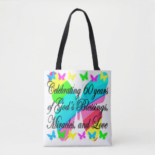 CHRISTIAN BUTTERFLY 60TH BIRTHDAY TOTE BAG