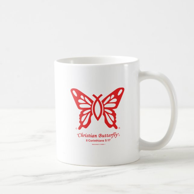 "Christian Butterfly" Coffee Mug w/Red logo (Right)