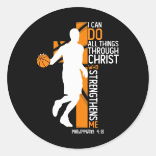 Christian Bysketbyll Cross I Can Do All Things Thr Classic Round Sticker