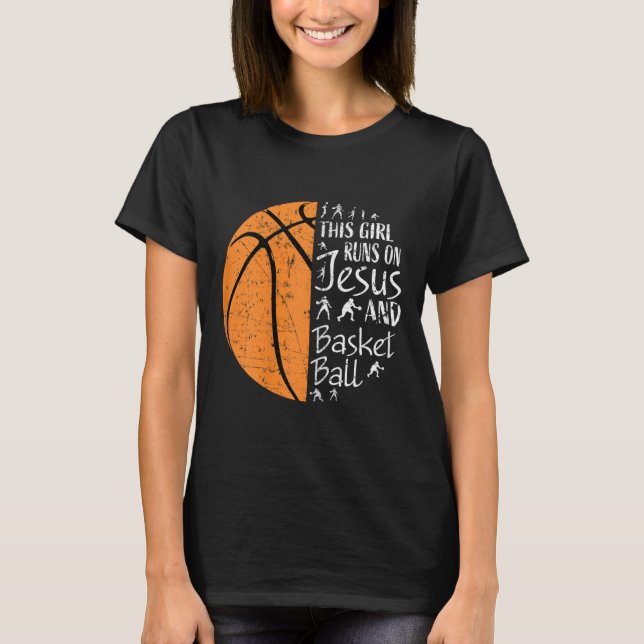 Christian Bysketbyll Gifts Women Teen Girls Jesus  T-Shirt (Front)