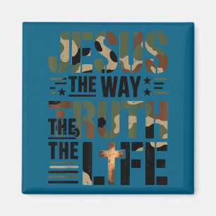 Christian Camouflage Jesus Way Truth Life Camo Bib Magnet