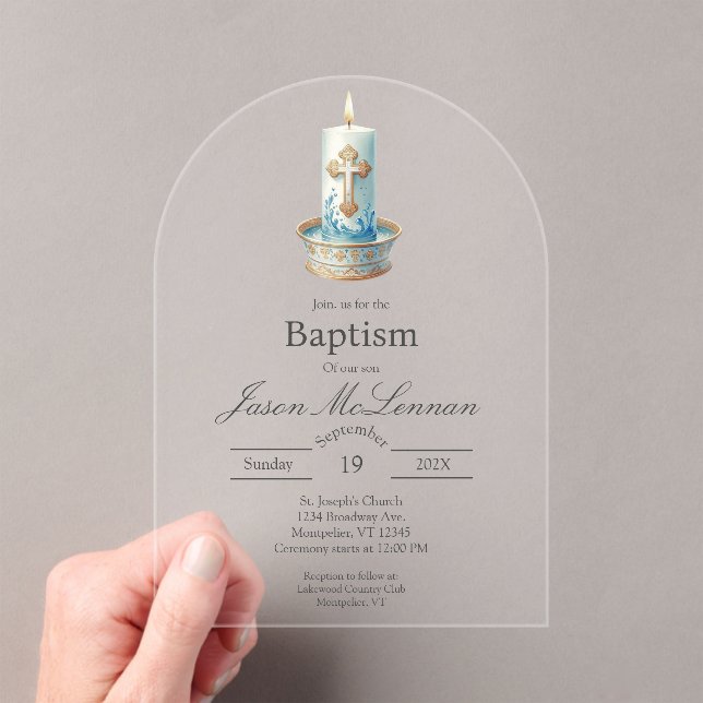 Christian Candle baptism Invitation (Insitu (Handheld))