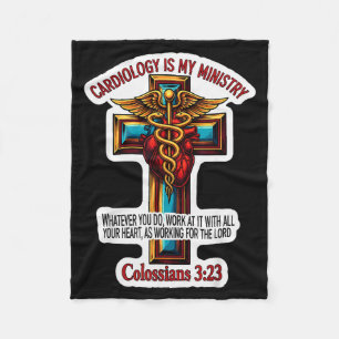 Christian Cardiologist Doctor Cardiology Is My Min Fleece Blanket