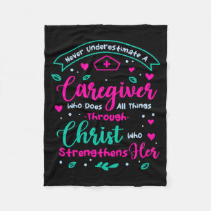 Christian Caregiver Female Caregiver Appreciation Fleece Blanket