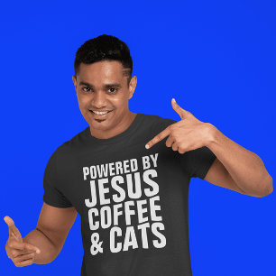 CHRISTIAN CAT JESUS COFFEE T-SHIRTS TEES