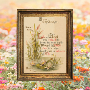 Christian Catholic Bible Christ is Risen Easter Poster