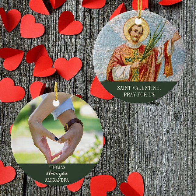 Christian Catholic Photo Saint Valentine's Day Ceramic Ornament (Creator Uploaded)
