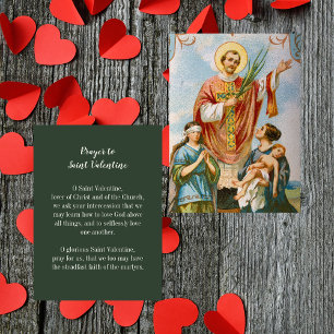 Christian Catholic Saint Valentine's Day Prayer Card