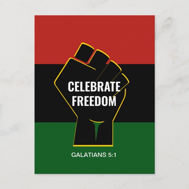 Christian CELEBRATE FREEDOM Juneteenth Postcard (Front)
