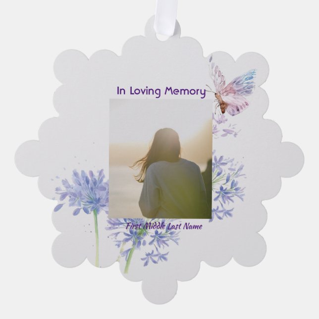 Christian Celebration of Life  Butterfly Tree Decoration Card (Front)