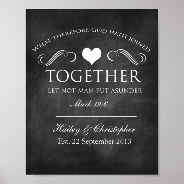 Christian Chalkboard Wedding Print (Front)