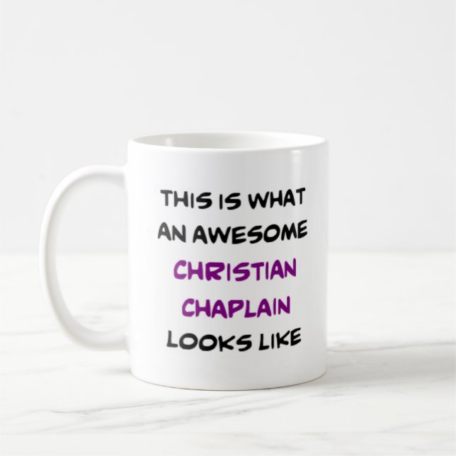 christian chaplain, awesome coffee mug (Left)