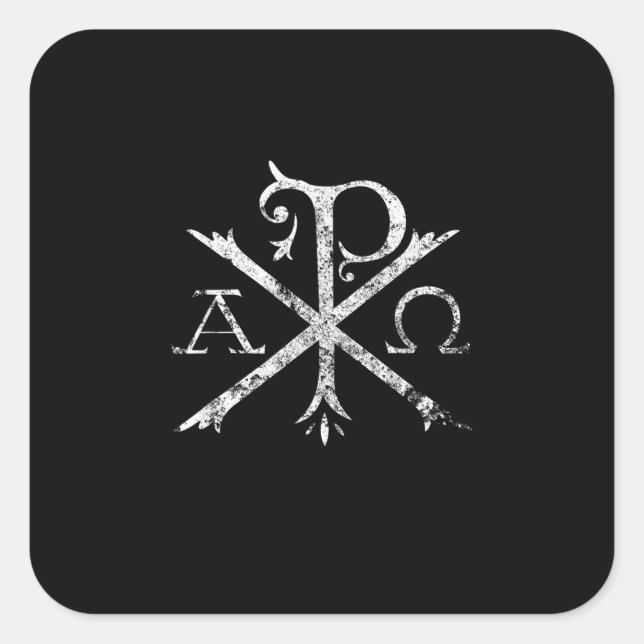 Christian Chi Rho T-Shirt Labarum Christogram Cros Square Sticker (Front)