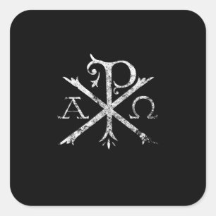 Christian Chi Rho T-Shirt Labarum Christogram Cros Square Sticker